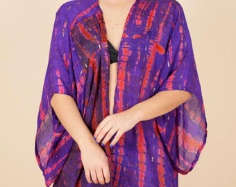 Wide sleeve Midi Kimono.