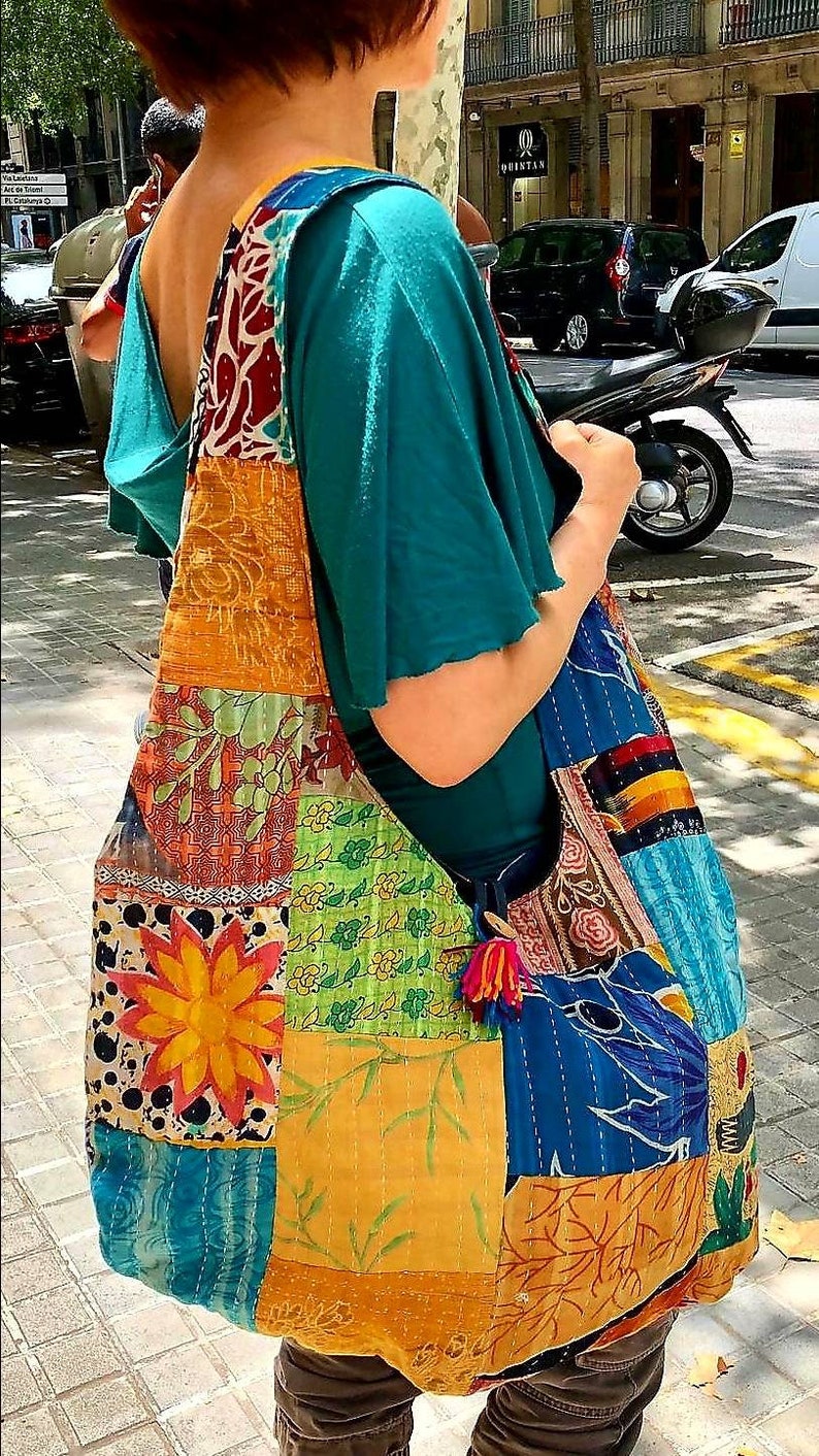 Patchwork cotton bag. Woven Multicolored Hippie New Free Shipping fabric Spring new work one after another