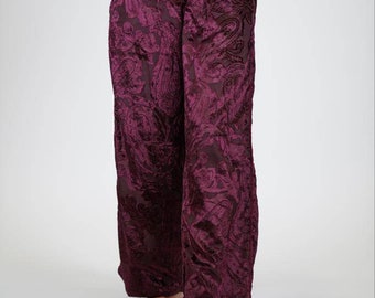 Brocade velvet pajama pants.