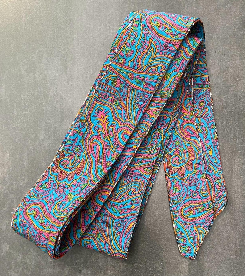 Reversible printed silk sash 4