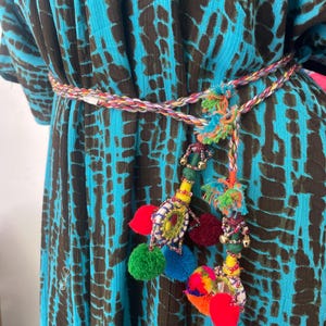 Ethnic thin belt with mirrors, shells, and fringes. Boho belt. Hippie belt. Tribal belt. Thin belt.