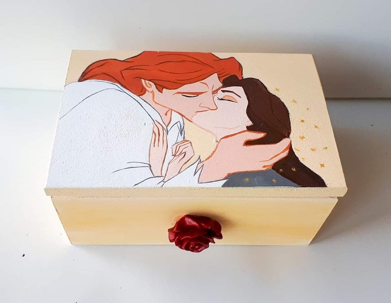 Beauty and the Beast handpainted Engagement ring box Etsy