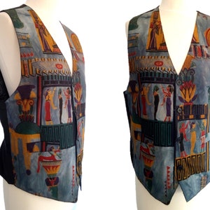 Vintage  Vest, Egyptian Pattern Vest, Waistcoat, Waist Coat, Size M