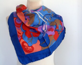 Vintage Silk Scarf by Bellolh, Floral Scarf