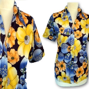 Vintage 70s Floral Button Down Shirt