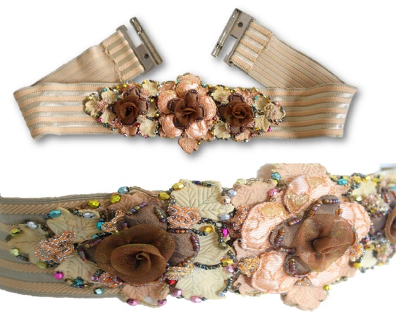 Handmade Floral Waist Belt, Fairy Elastic Belt Wai