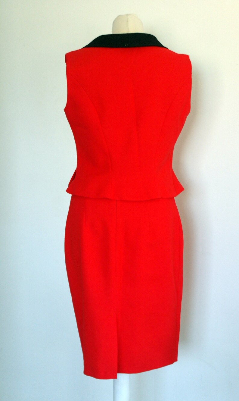 Noiritano by Karess Paris 80/'s Skirt and Top Skirt Suit, Vintage Woman/'s Red Skirt Suit