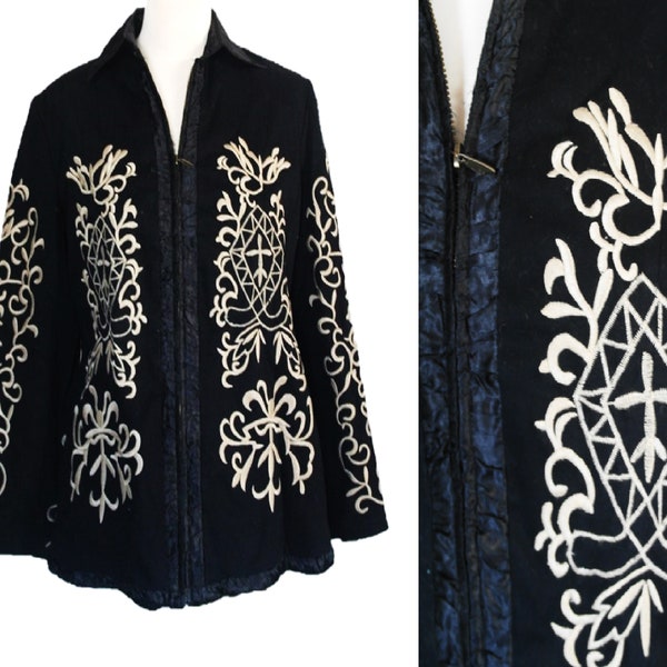 Tile embroidered coat main image 1