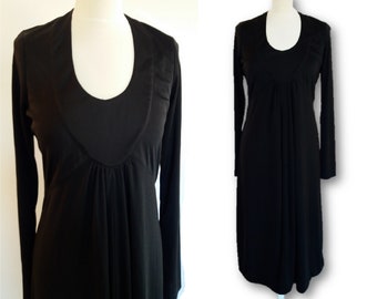 Vintage anni ' 90, Saks Fifth Avenue abbigliamento, Casual Nero Abito, Little Black Dress, manica lunga, girocollo, Black Dress