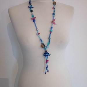 Beaded Tassel Necklace, Long Necklace, Tassel Pendant, Tassel Necklace, Glass Seed Bead Tassel Necklace, Boho Necklace, Boho Tassel Necklace