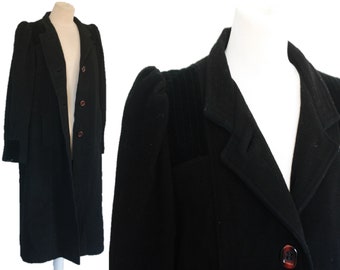 Vintage 80s Wool and Cashmere Coat, Womens Coat