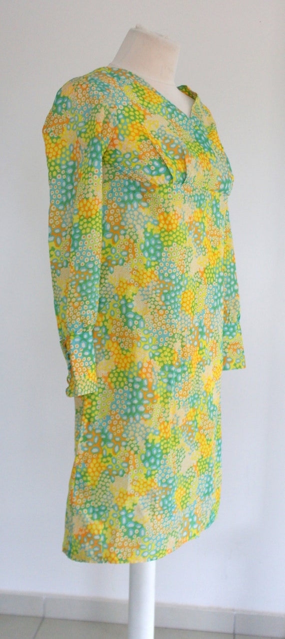 Vintage  60's  Handmade Floral Dress, Bishop Slee… - image 4
