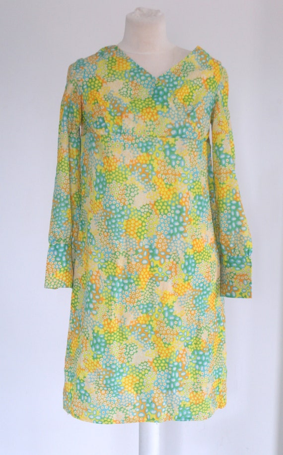 Vintage  60's  Handmade Floral Dress, Bishop Slee… - image 2