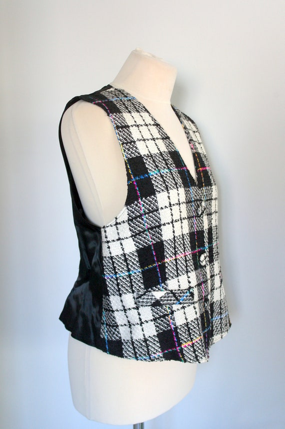 Yessica C&A Plaid Vest, Checkered Vest, Black and… - image 5