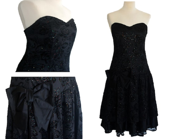 Corset Dress, Strapless Dress, Vintage 80's Corse… - image 1