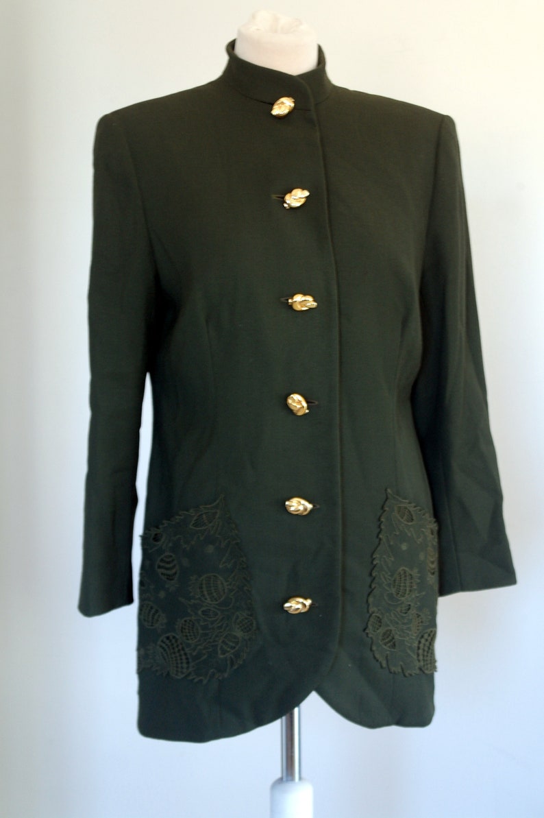 Olive Drab Wool Jacket 80's Gideon Oberzon Israeli Etsy UK