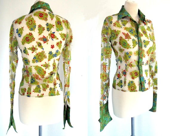 Blusa verde online transparente