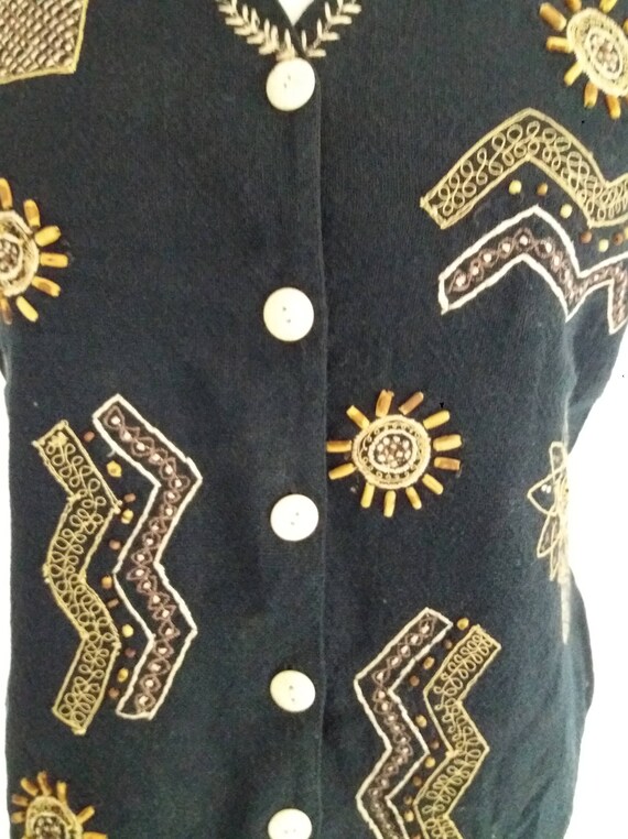 Vintage 70's RENE DERHY Embroidered Waistcoat, Fo… - image 5