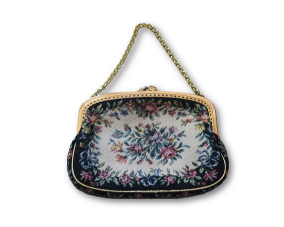 Vintage Vintage Floral Tapestry Mini Bag/Purse, T… - image 1