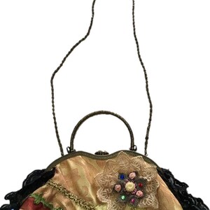 Evening clutch Embroidered & Lace Bags, Shoulder Bag With Handle image 3