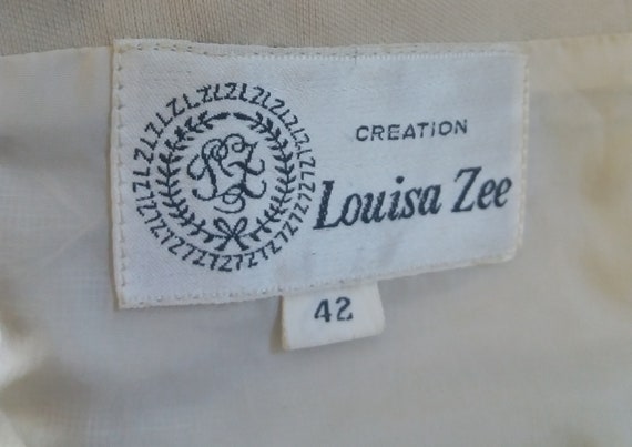 1960's Louisa Zee Designer Beaded Beige Dress, Cocktail Dress,  Evening Maxi Dress View 6