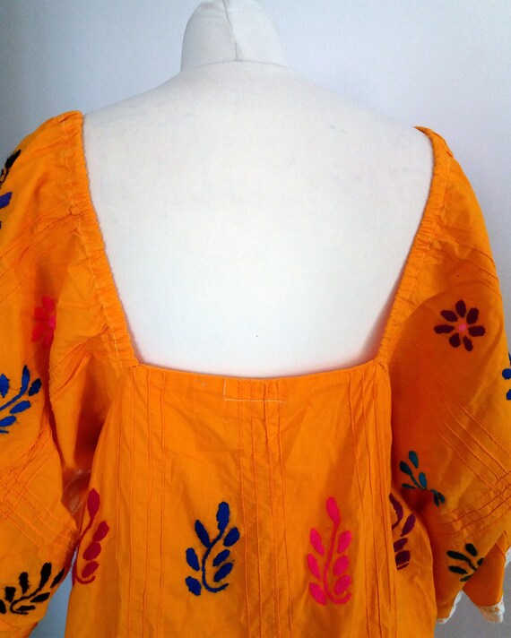 Mexican Floral Dress, Vintage 60s Embroidered Flo… - image 7