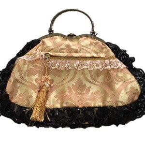 Evening clutch Embroidered & Lace Bags, Shoulder Bag With Handle image 2