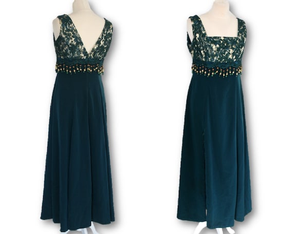 bluish green dress