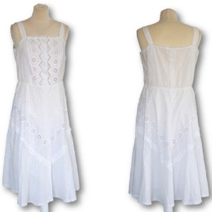 Vintage 1960s White Dress, Lace Dress