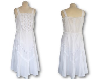Vintage 1960s White Dress, Lace Dress