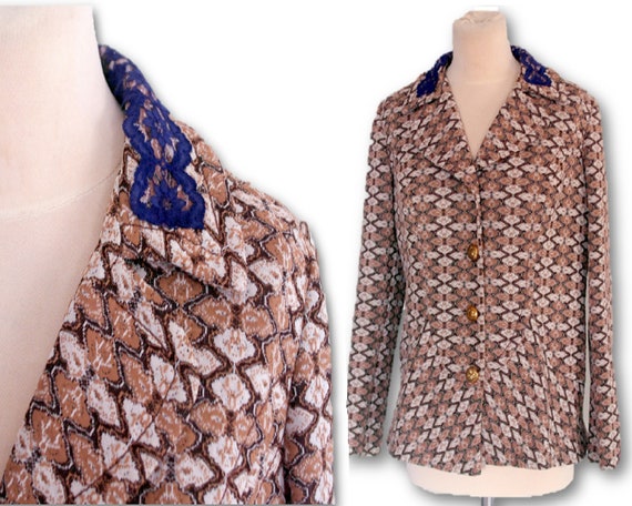 Brown Jacket, Vintage 60s, Button Down Winter Shir