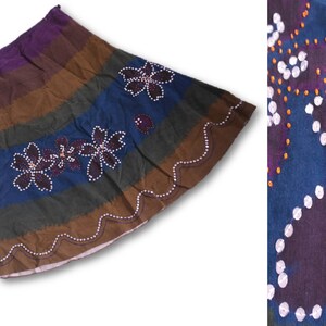 Floral Skirt, Boho Skirt Colorful Skirt, Skirt with Sequins, Hippie Skirt, Bohemian Skirt, Hipster Skirt