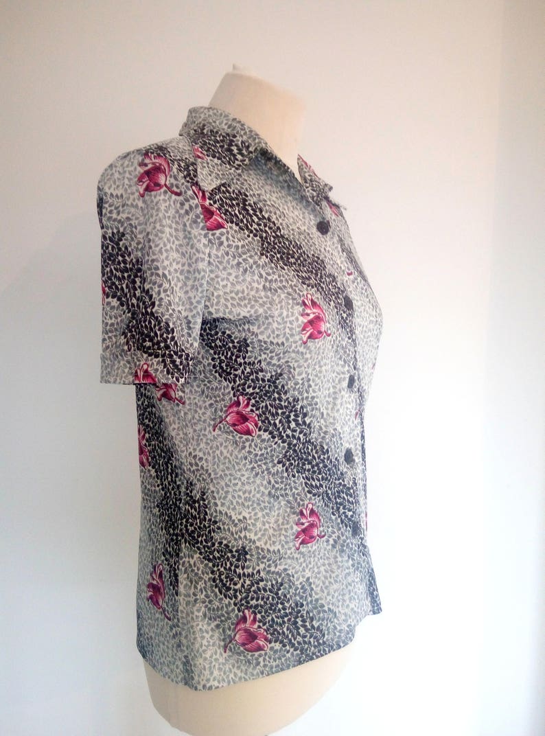 Chemise Western Vintage Panhandle Slim - Années 80 - Rose Et Bleu - Taille XL