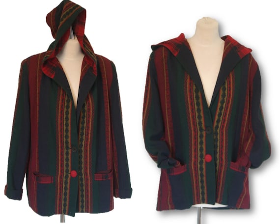 ≪超目玉★12月≫ Hooded Woll Jacket 80's Vintage Coat Etsy - ジャケット・アウター