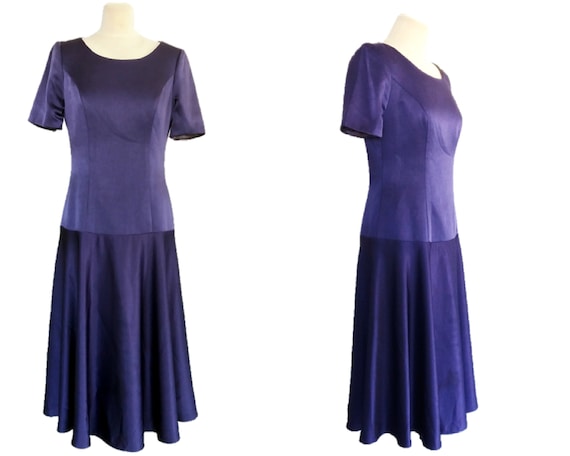 80's Purple Dress, Evening Dress, Glossy Purple D