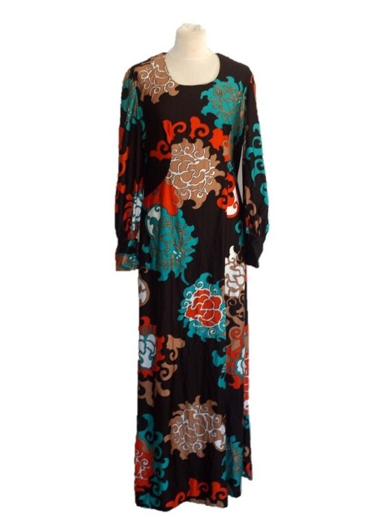 Vintage 70's Maxi Dress, Floral Hippie Dress - image 3