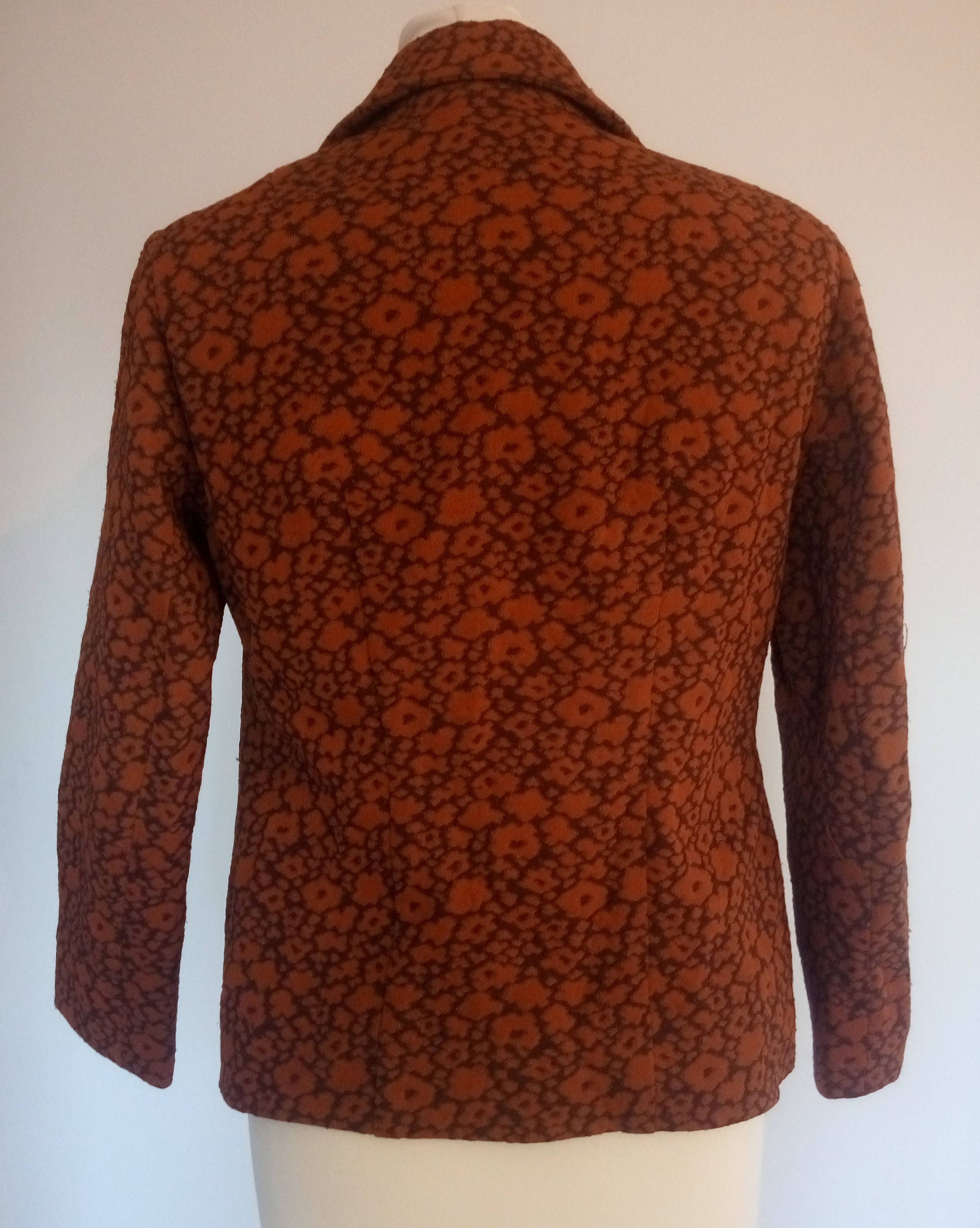 Floral Jacket, Vintage 60s, Brown Jacket, Button Down Winter Shirt ...