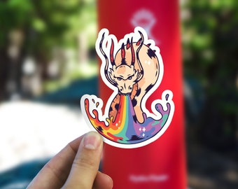 Dragon Sticker, Dragon Rainbow Flames Decal, Waterproof Vinyl Sticker for Hydroflask || 266