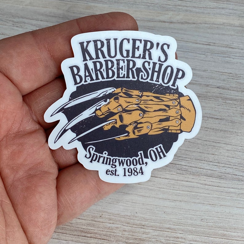 Kruger's Barber Shop Sticker Nightmare on Elm Street Etsy
