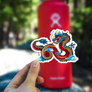 Chinese Dragon Sticker, Dragon Decal, Waterproof Vinyl Sticker for Hydroflask || 022