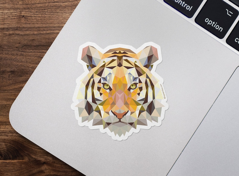 Geometric Tiger Sticker Kaleidoscope Tiger Face Decal King - Etsy