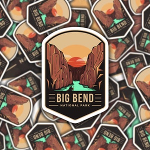 Big Bend National Park Badge Sticker,  US National Parks Decal, Waterproof Vinyl Sticker for Hydroflask || 391