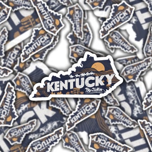 Kentucky State Retro Travel Souvenir Design Sticker, KY Keepsake, Love Kentucky, Waterproof Vinyl Sticker for Hydroflask || 826