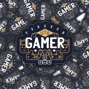 Forever Gamer Sticker, Gamer Decal, Video Games, Game Player Gift, Game Controller, Waterproof Vinyl Sticker for Hydroflask || 120