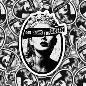 God Save the Queen Taylor's Version Sticker, Swiftie Gift, Sticker Era, Tortured Poets, Waterproof Vinyl Sticker for Hydroflask || 021