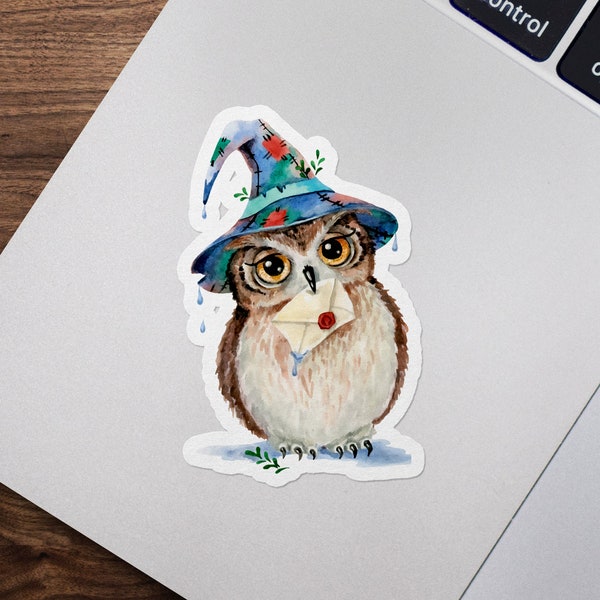 Magical Owl Post Stickers, Wizarding Owl, Movie Theme Decals, Magical World, Watercolor, Waterproof Vinyl Sticker for Hydroflask || 017