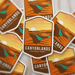 Canyonlands National Park Badge Sticker,  US National Parks Decal, Waterproof Vinyl Sticker for Hydroflask || 275