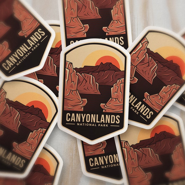 Canyonlands National Park Badge Sticker,  US National Parks Decal, Waterproof Vinyl Sticker for Hydroflask || 399