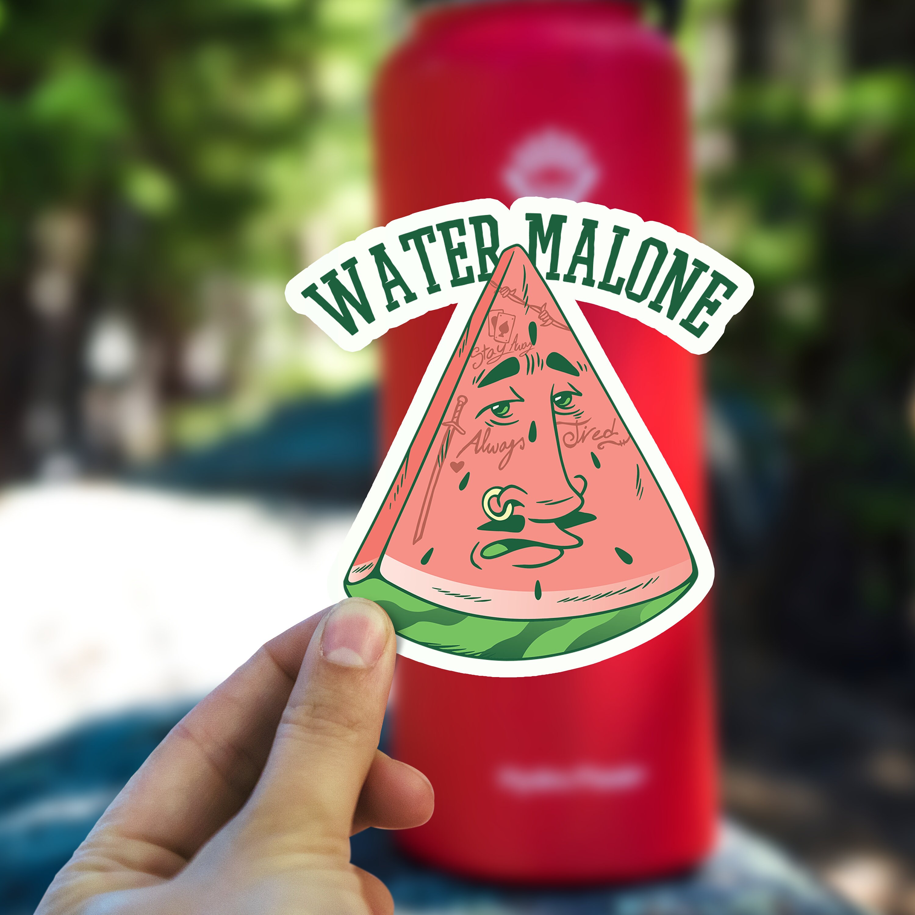 Funny Post Malone Sticker Water Malone Watermelon Posty Etsy