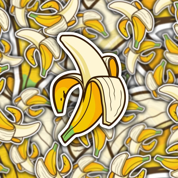 Banana Sticker, Peeled Banana Decal, Waterproof Vinyl Sticker for Hydroflask || 234